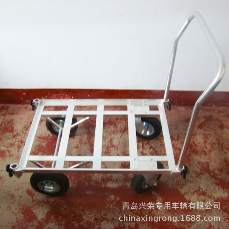 小推车拉货平板车拖车折叠轻便静音小拉车手推车便携搬运车带刹车
