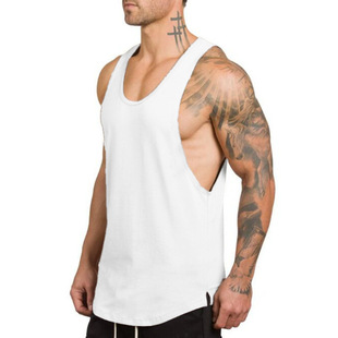 color summer tank Mens gym solid Man Singlet背心男V领棉 vest