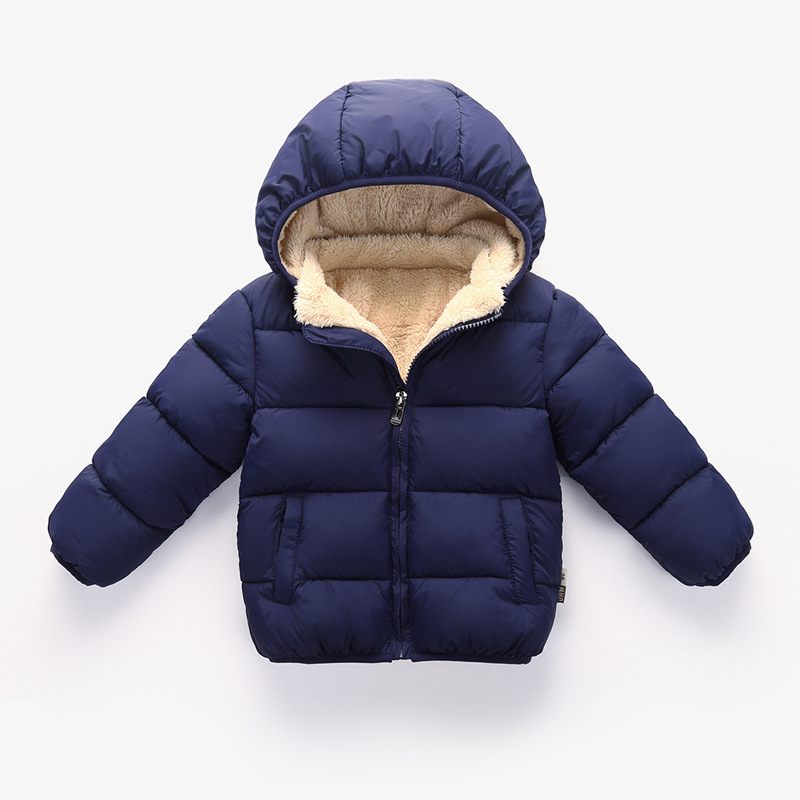 baby kids jackets boys winter thick coats warm cashmere hood图片