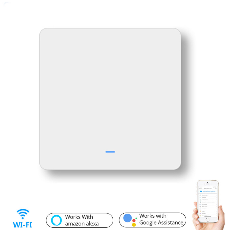 手机wifi控制智能家居白色86型一路按键式 智能墙壁开关