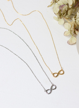 莫比乌斯8字锁骨链镀18K金