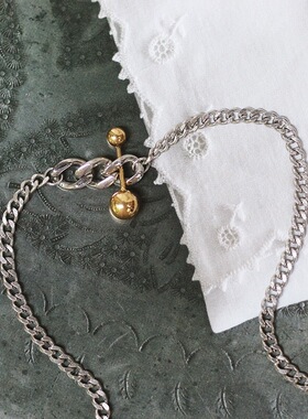 小众钛钢平衡球火柴链条锁骨链