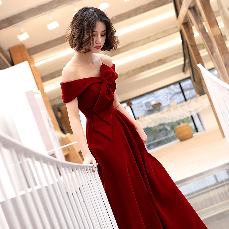 敬酒服新娘2026长款气场女王抹胸仙气梦幻宴会气质晚礼服裙女短