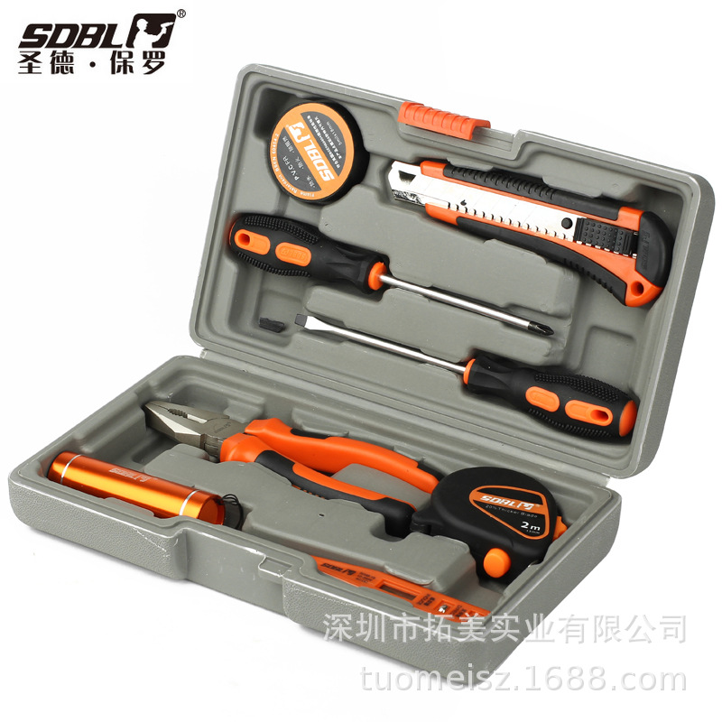 SD-007-B圣德保罗 9件套工具组合车用家用手动五金实用工具箱