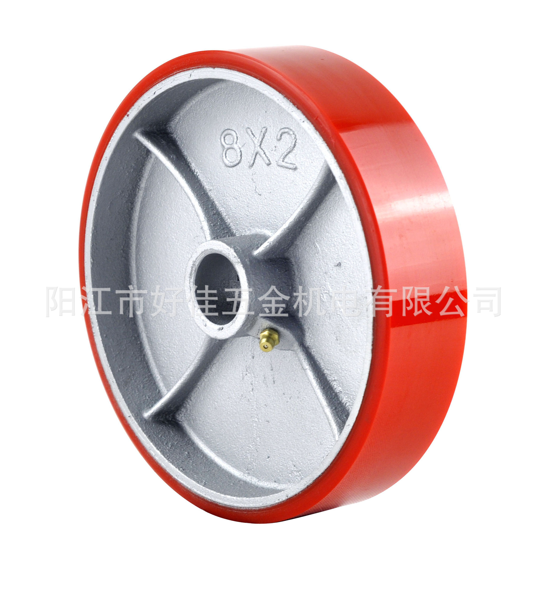 源头工厂直供8X2重型轴承铁芯聚氨脂PU脚轮