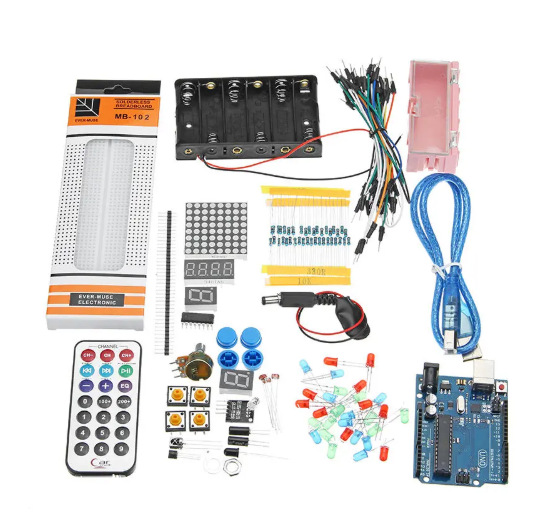 28 Kinds UNO R3 Basics Breadboard Buzzer Sensor LED Element