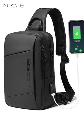 bange班歌新款时尚百搭户外运动科技USB休闲肩商务胸包BG-22002