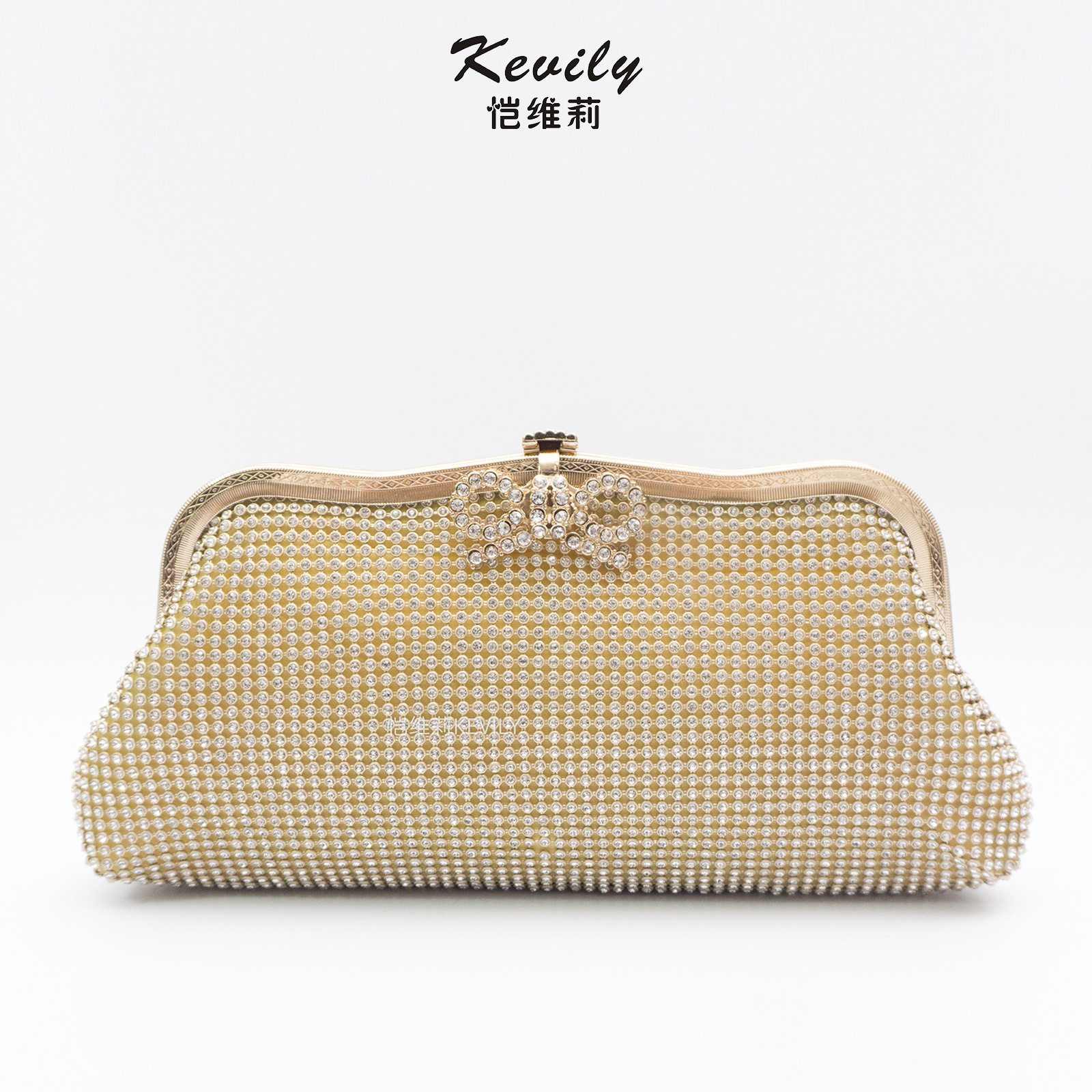 高级感手包女2026新款礼服旗袍晚宴包蝴蝶结满钻手拿包新款婚宴包