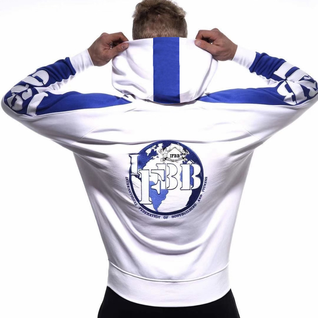 奥赛IFBB新款拉链卫衣外套士健身服加绒运动训练上衣连帽秋冬潮