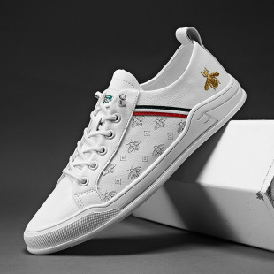 春款奥伦新款小白鞋时尚百搭乐福鞋潮流鞋透气休闲驾车板鞋男鞋