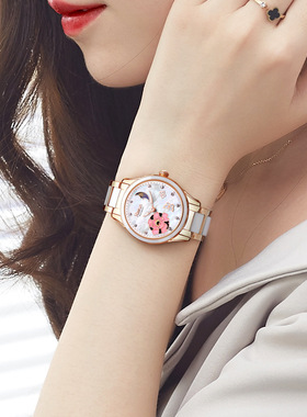 【蝶恋花】尼尚气质淑女时尚潮流机械表防水腕表9073/9075