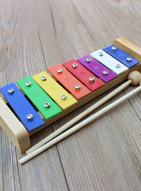 奥尔夫8音铝板琴 打击乐器彩片手敲琴 幼儿园大八音打琴