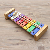 奥尔夫8音铝板琴 幼儿园大八音打琴 打击乐器彩片手敲琴