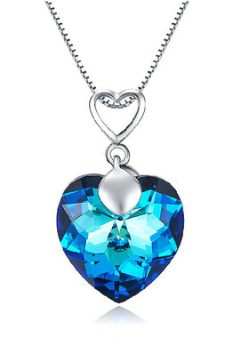 爱心吊坠海洋之心项链饰品厂家直销跨境微商货源