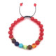wish七彩手链手串天然红玛瑙石可调节编织手链串珠复古气质手链