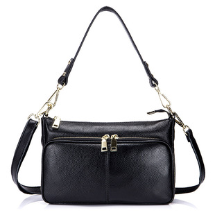 小包包女新款时尚真皮百搭女包 女士肩实用多层拉链斜挎包