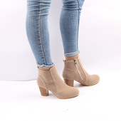 Women Thick Heels Autumn High Boots 马丁靴女式 大码 Ankle 皮鞋