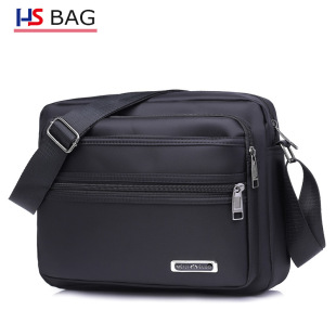 男士 防水牛津布斜挎包大容量多层背包旅行挎包休闲通勤 单肩包韩版