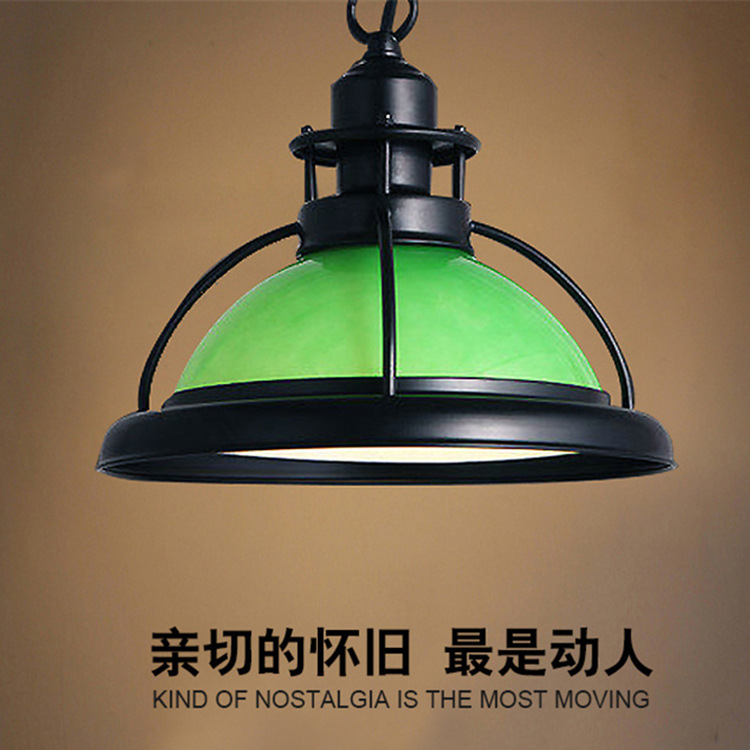 工业风复古怀旧铁艺玻璃吊灯老上海风格餐厅走廊吧台装饰工程灯饰