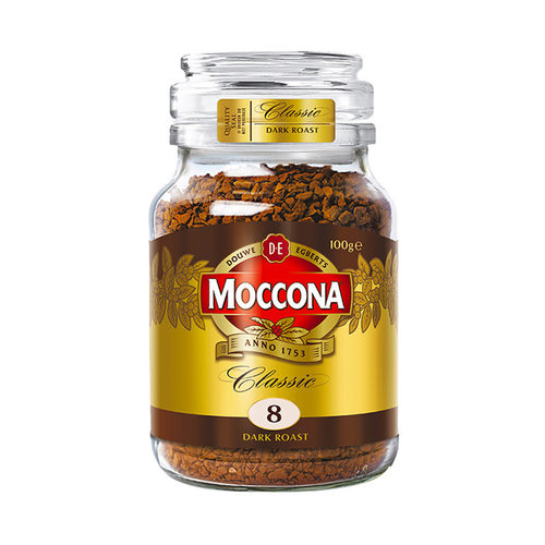 摩可纳荷兰进口MOCCONA深度烘焙8号纯黑速溶咖啡100g装进口速溶