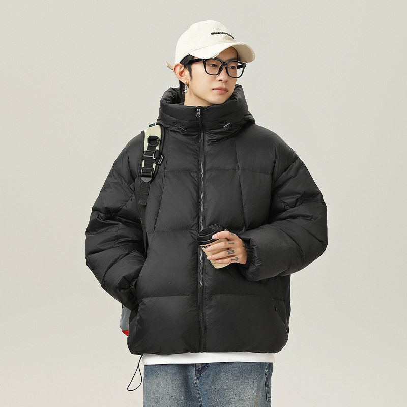 防泼水羽绒服冬季款防风连帽廓形加厚外套夹克BL5132-P235控378,男装夹克,电商A362