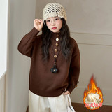 棕色加绒一体绒