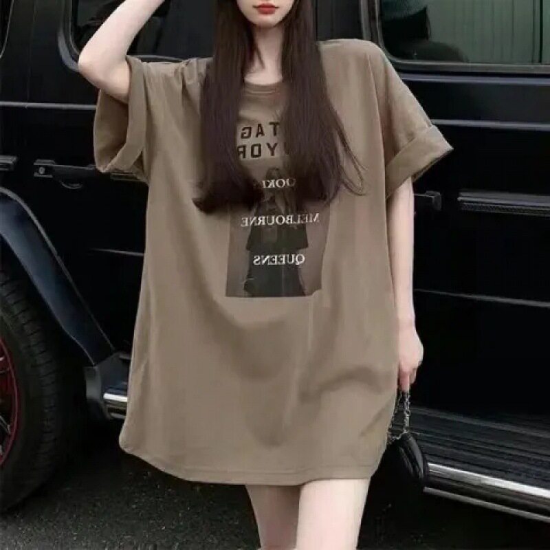 胖mm大版复古短袖t恤女新款宽松潮牌夏季大码女装欧货上衣服