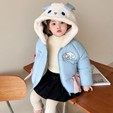 女童蝴蝶结棉衣冬装2025新款儿童加厚外套洋气女卡通棉袄棉服P106，童装棉衣，祺妙童装