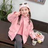 女童外套春秋款2025新款儿童洋气时髦秋装三合一可拆卸冲锋衣P100，童装外套，祺妙童装