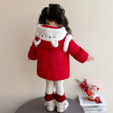 女童加绒棉服冬季2025新款韩版儿童保暖棉袄冬装女加厚棉衣潮，童装棉衣，祺妙童装