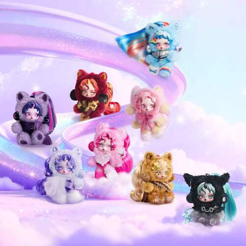 小马莉SKULLPANDA联名搪胶毛绒公仔挂件盲盒现货成年收藏级