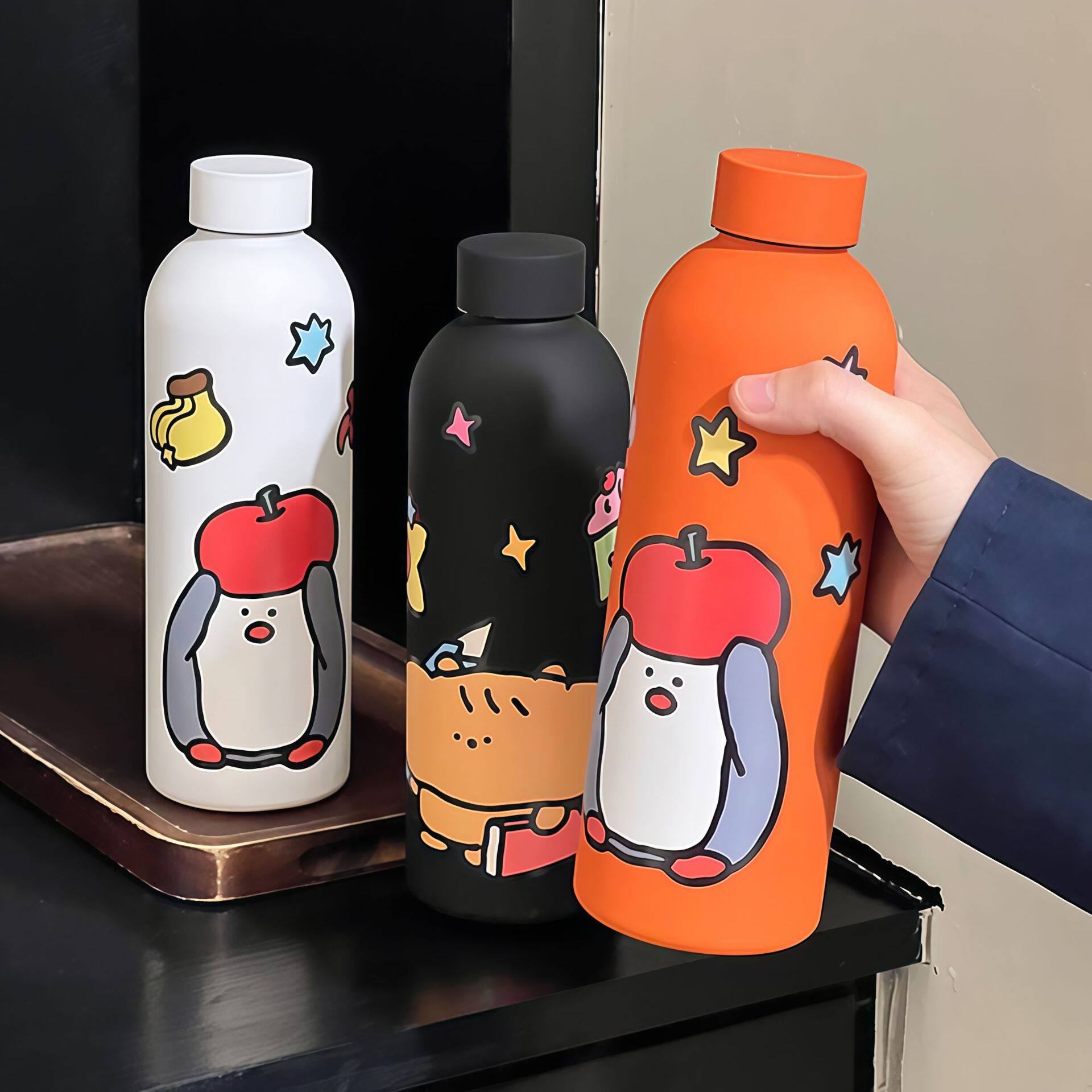 新款可爱陶瓷内胆保温杯女生高颜值杯子大容量运动水杯男保温水杯