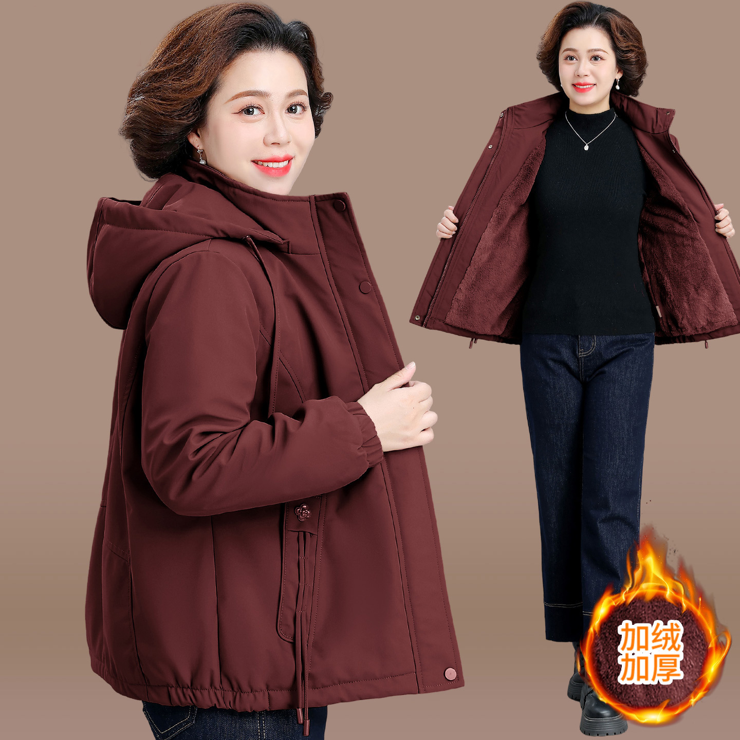 冬装外套棉衣中年2025年秋季中等