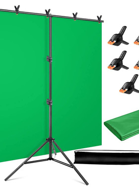 摄影T型背景架2*1.5米 t形150*200CM背景幕布套装 直播绿幕设备