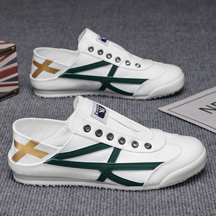 阿甘鞋 百搭休闲帆布板鞋 子潮鞋 潮流懒人时尚 一脚蹬透气薄款 25夏季