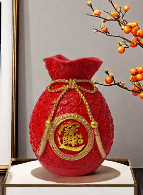 麦穗福袋花创意树脂工艺品摆件客厅玄关装饰品乔迁礼品招财产品