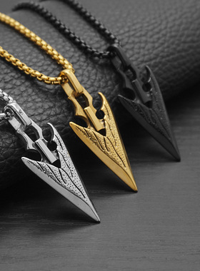 嘻哈吊坠项链朋克复古箭头
