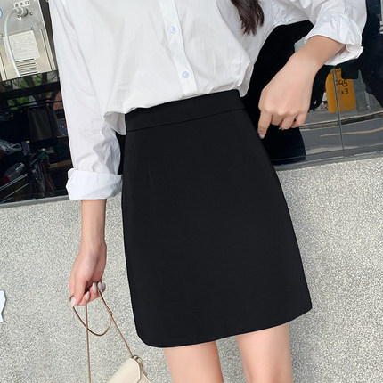 半身裙春夏新款2023女黑色腰包臀短裙职业西装弹力一步裙子