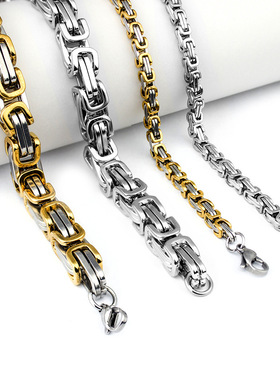 钢钛帝王链手工编织古巴链饰品