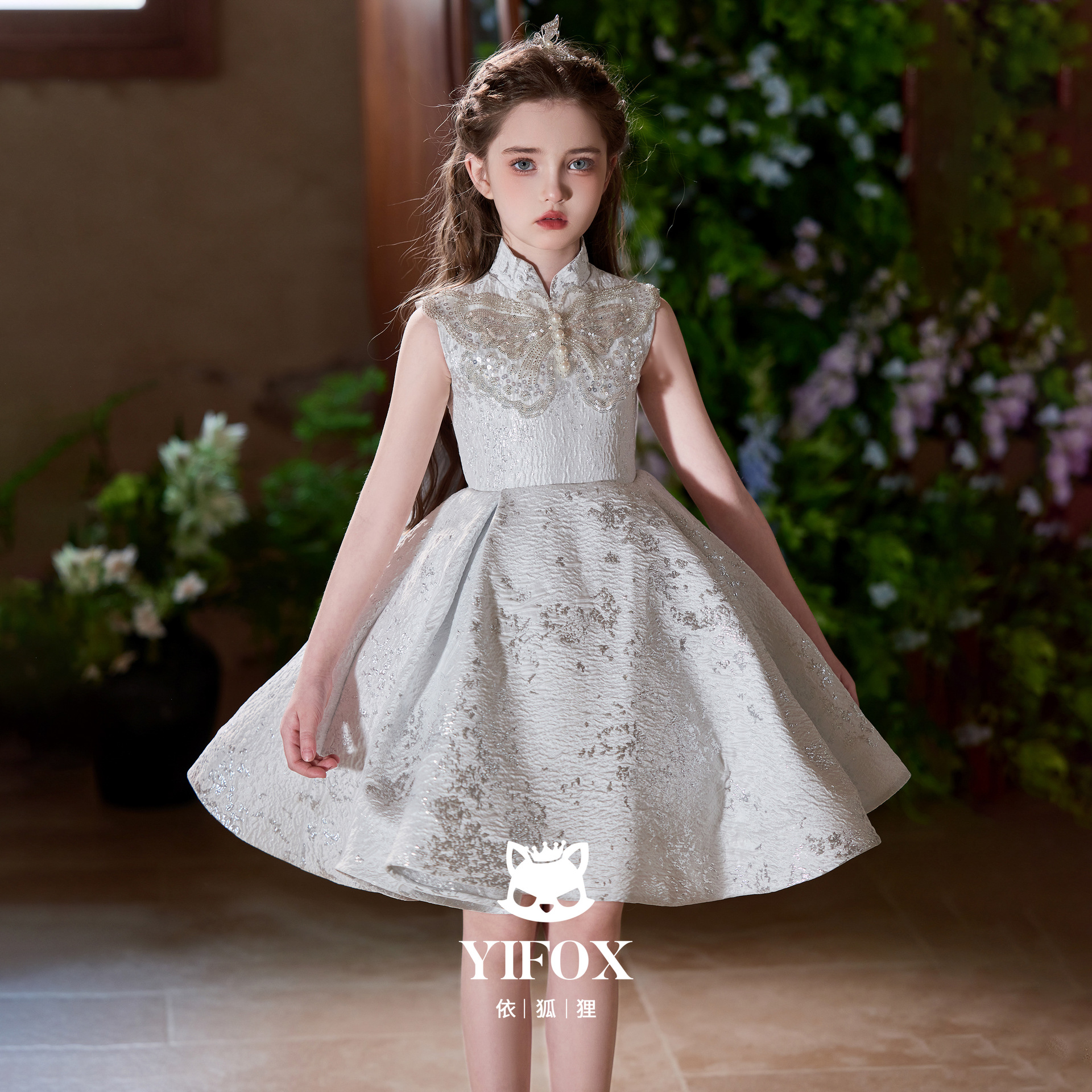 少儿端主持人礼服女童短款女孩绝美公主裙儿童钢琴演奏演出服夏