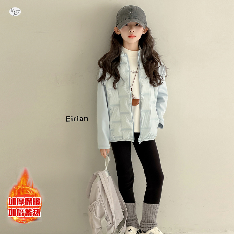 女童2025年冬季新款时尚校服神器可内搭外穿中大童实用型加厚外套，童装外套，祺儿童装