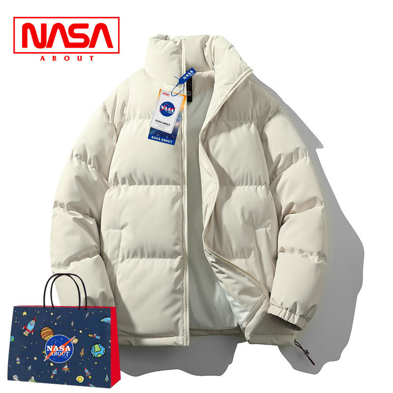 NASA立领情侣潮流棉服女款2025新款冬季加厚保暖羽绒休闲面包服