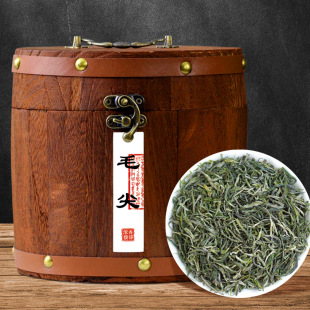 毛尖茶叶山绿茶春茶明前特技嫩芽手工毛尖木桶装茶叶礼盒装养生茶