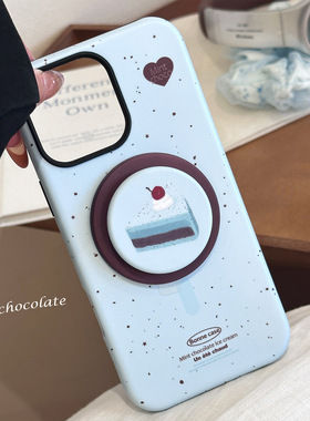 RS | 薄荷生巧蛋糕菲林二合一磁吸支架保护套iPhone17磨砂适用于苹果手机壳16promax硬小红书爆款ins文艺复古