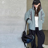 女童冲锋衣外套2025年秋季新款撞色帽衫大童休闲卫衣开衫春秋上衣，童装外套，祺儿童装