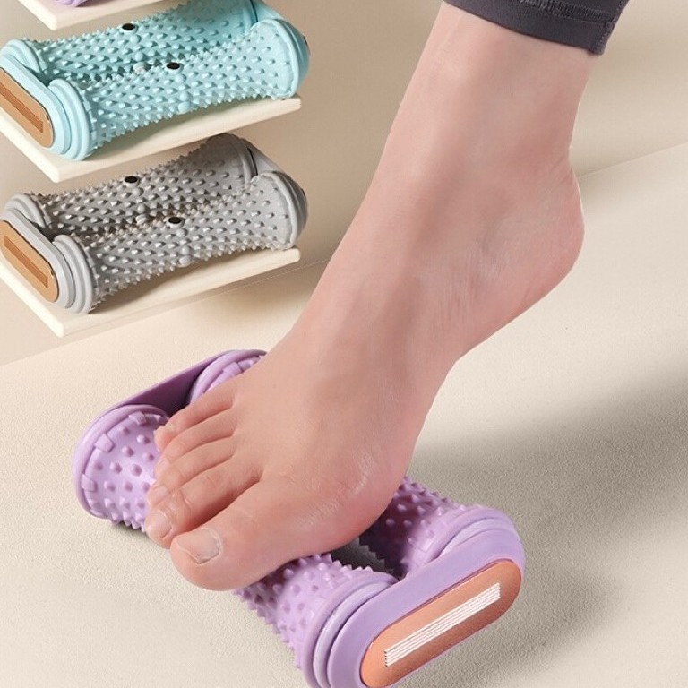 足底筋膜球按摩球双排脚底肌肉放松按摩器扁平足弓训练瑜伽滚轮球