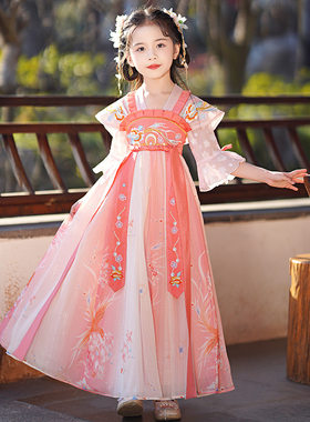 女童汉服2026新款儿童洋气古风唐装连衣裙女孩儿童节表演古装裙子