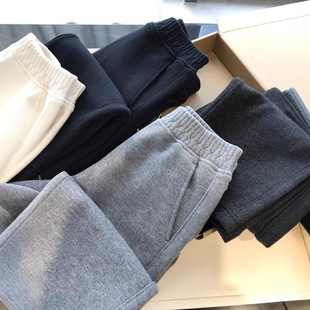 加厚保暖松紧腰天丝羊毛休闲裤 波浪针 发热暖绒休闲裤