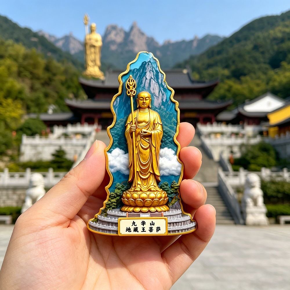 九华山树脂磁吸浮雕冰箱贴安徽池州文创旅游纪念家居装饰厂家