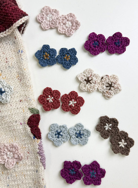 MP手工羊毛发夹女童花朵夹子儿童复古边夹ins爆款欧美风一对装